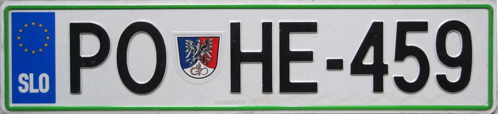 Slovenian licence plate IRL.jpg
